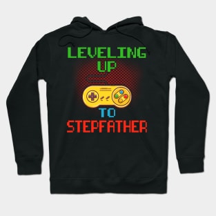 Promoted To Stepfather T-Shirt Unlocked Gamer Leveling Up Hoodie